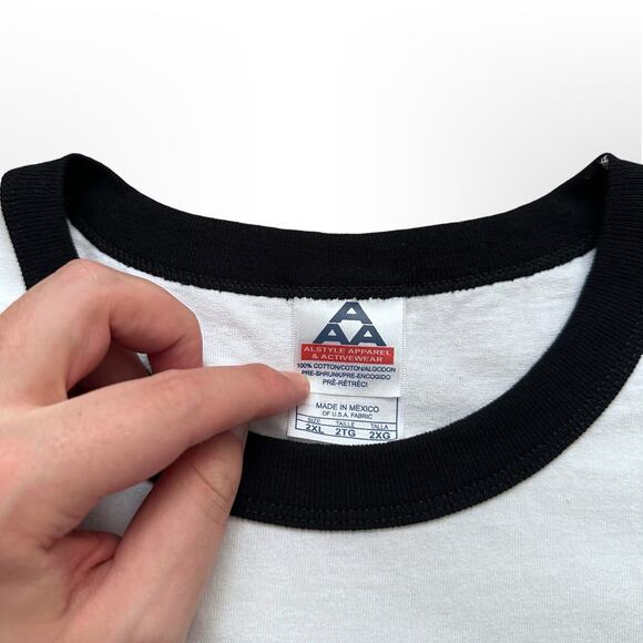 Elvis Presley Las Vegas Ringer Tee White/Black Mens SS Tee 2XL EUC - Picture 4 of 6